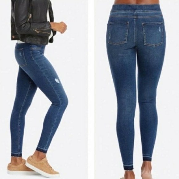 Spanx Skinny Jeans size Large Distressed Ankle - Picture 1 of 11